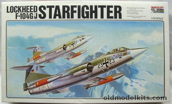 Hasegawa 1/32 Lockheed F-104G / F-104J Starfighter With KMC Resin Cockpit - Luftwaffe Marine / Japanese Self-Defense Force, 124 plastic model kit